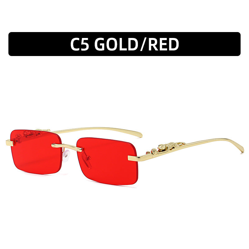 Fashionable Metallic Rectangular Sunglasses