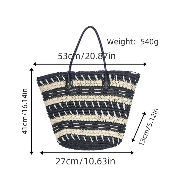 Bast-Beach bag with Elegant Structured Design Stornfield