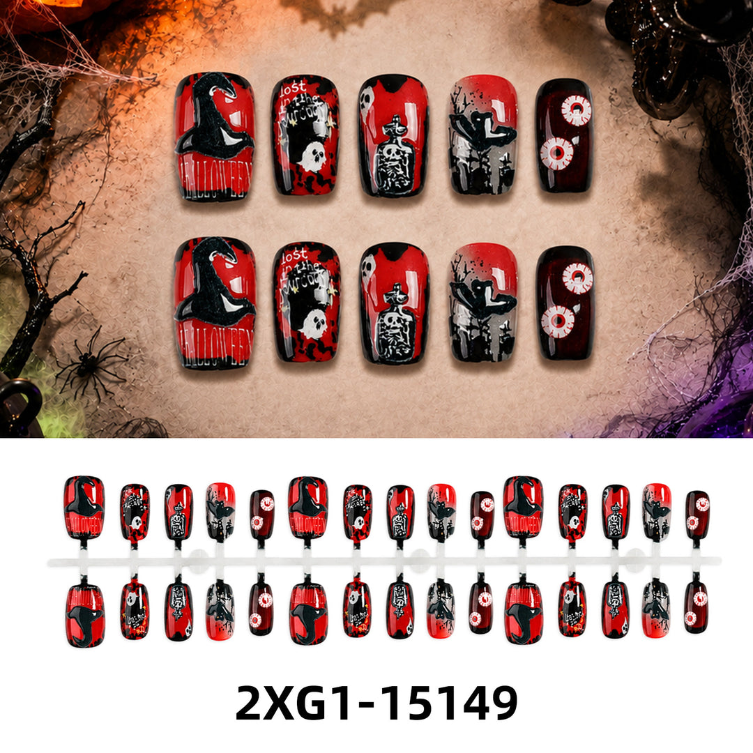 Acrylic nail set with creative Halloween motifs Stornfield