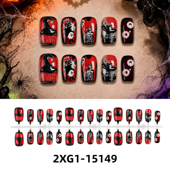 Acrylic nail set with creative Halloween motifs Stornfield