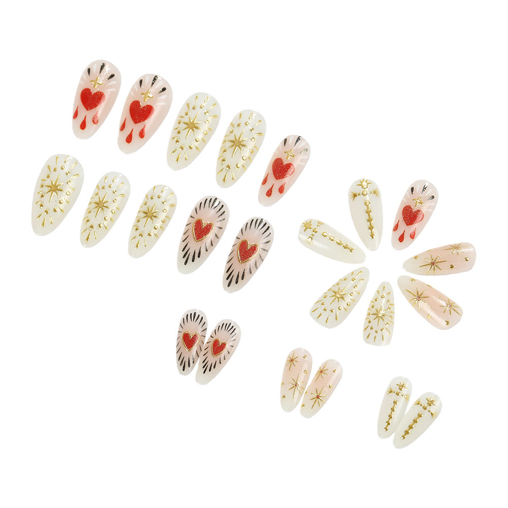 Nail art with glitter and heart decoration Stornfield