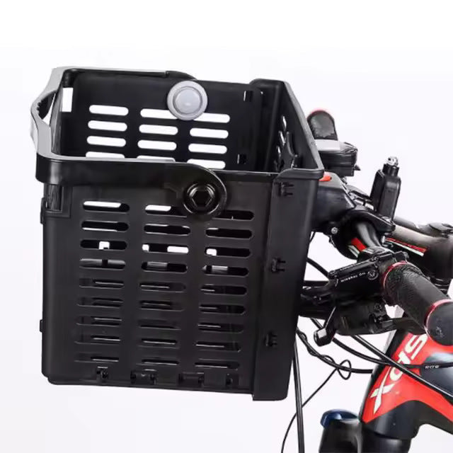 removable vented front bicycle cargo basket with universal handlebar mount Stornfield