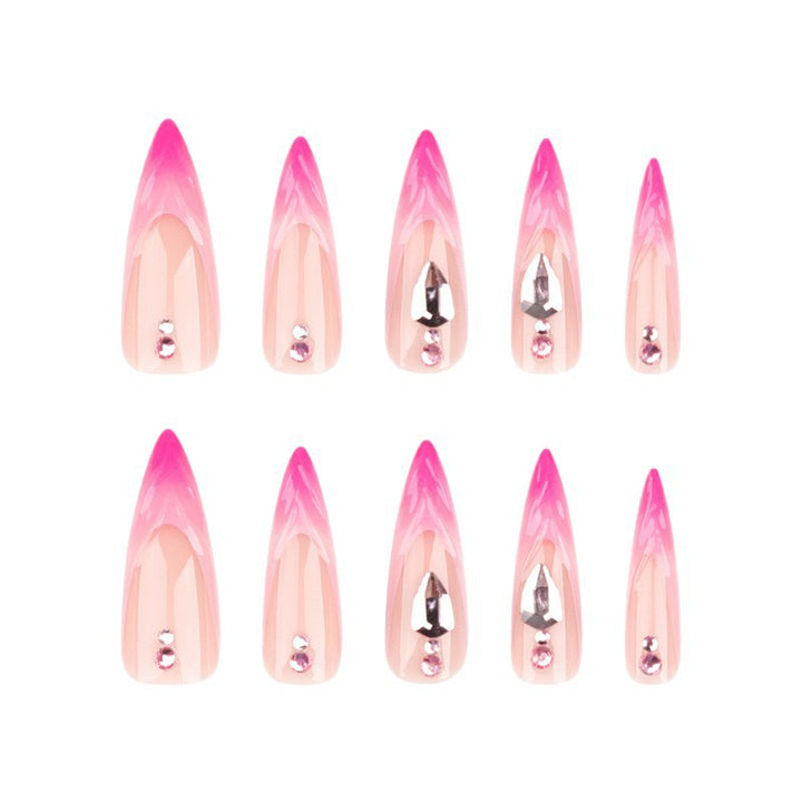 Stiletto Press-On Nail Extensions with Rhinestone Accents Stornfield