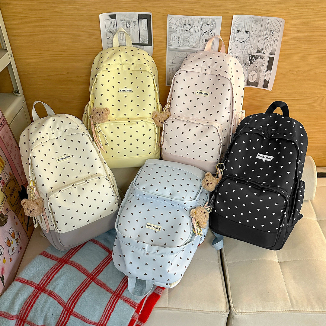 Heart-Patterned Casual Backpack Stornfield