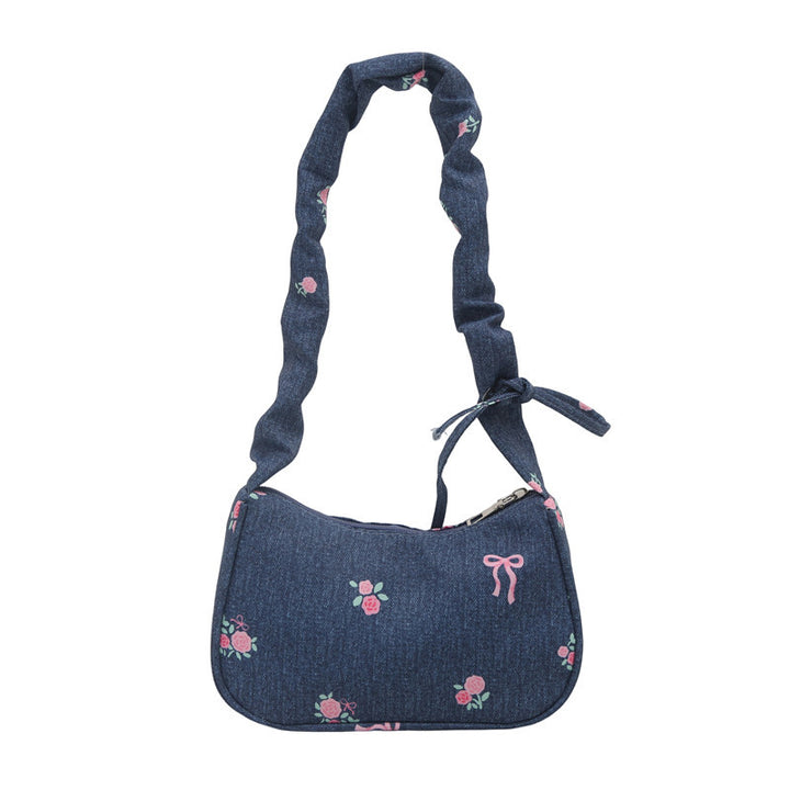 Embroidered Denim Shoulder Bag Stornfield