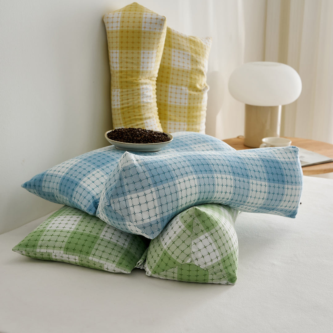 Ergonomic Pillow Set with Creative Grid Design Stornfield