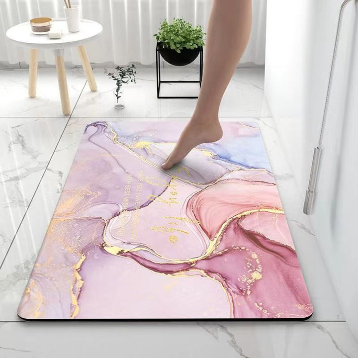 Abstract Marble Design Bath Mat