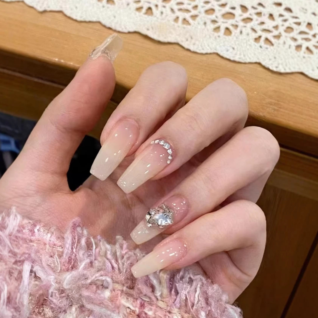 Luxurious Crystal-Embellished Press-On Nail Art Stornfield