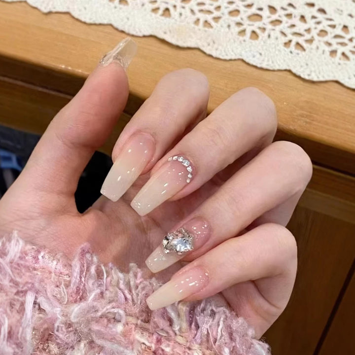 Luxurious Crystal-Embellished Press-On Nail Art Stornfield