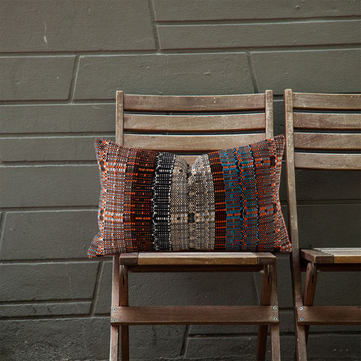 Woven Reversible Ethno Cushion Cover with Textured Surface and Concealed Zipper Stornfield