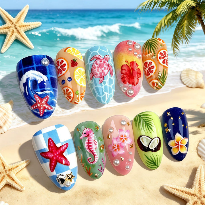 Creative Themed Press-On Nail Art Collection