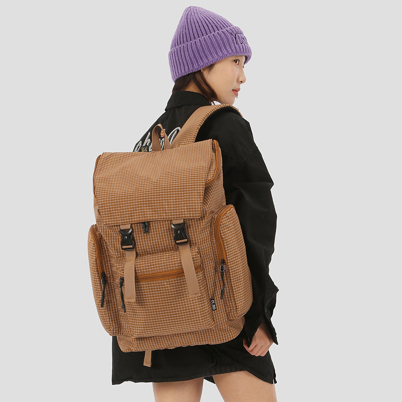 Versatile Multi-Functional Grid Pattern Backpack Stornfield