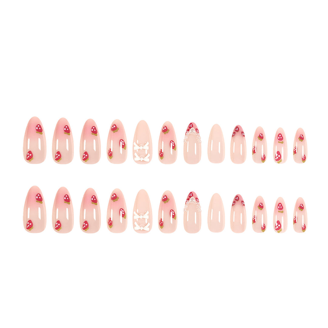 Artistic Stiletto Artificial Nails with Floral Accents Stornfield