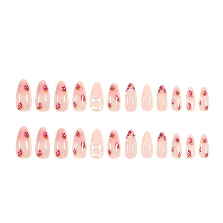 Artistic Stiletto Artificial Nails with Floral Accents Stornfield