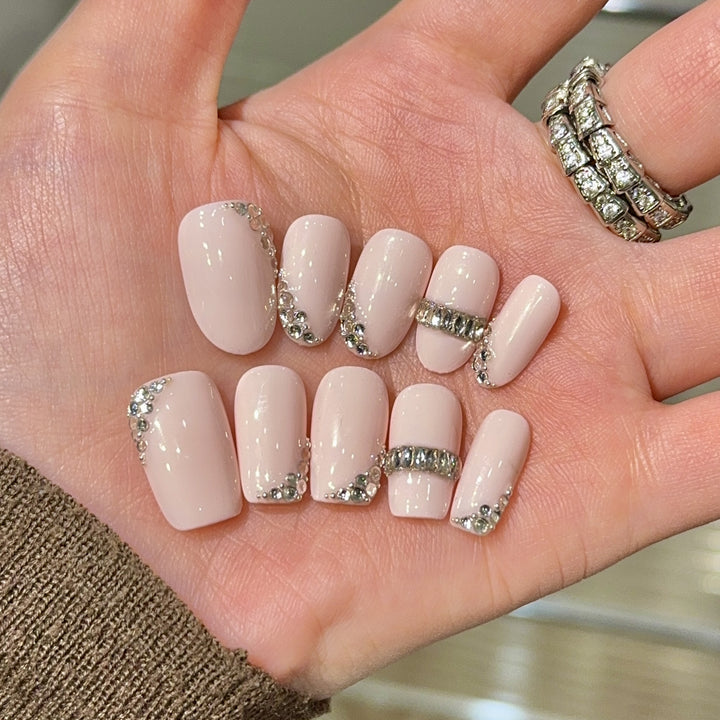 Luxurious art nails with rhinestone accents Stornfield