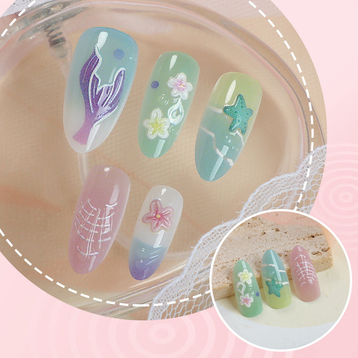 Artistic Undersea Press-On Nails