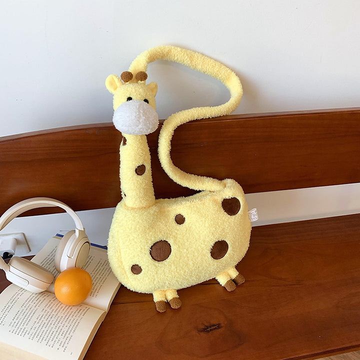 Plush Shoulder Bag in Giraffe Design Stornfield