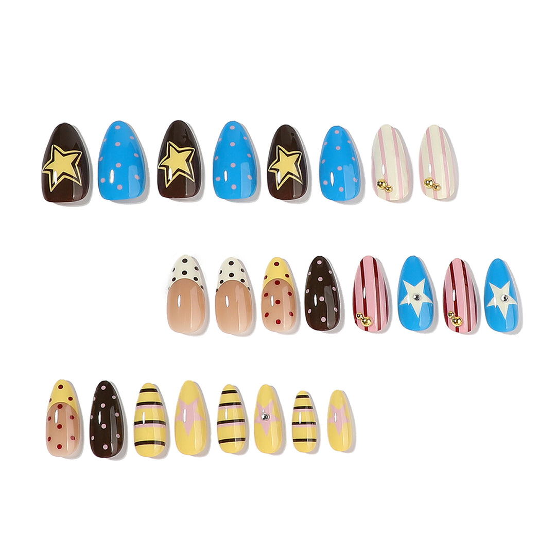 Creative artificial nails with playful patterns Stornfield