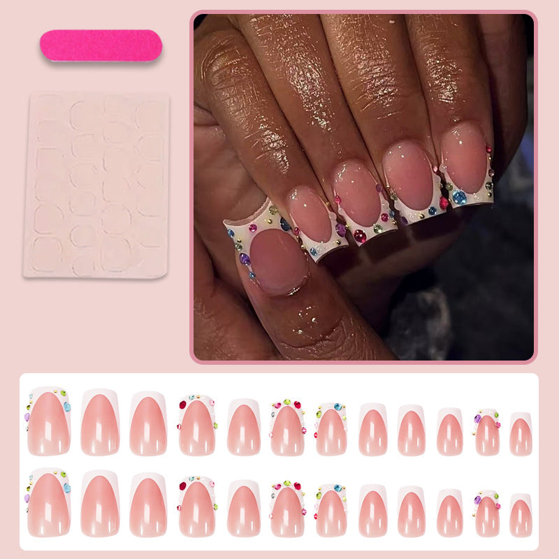 Artificial nail set with sparkling rhinestone accents Stornfield