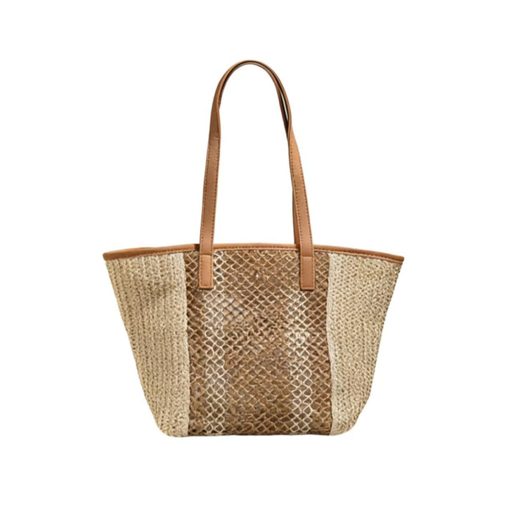 Elegant Bast Handbag with Leather Accents Stornfield