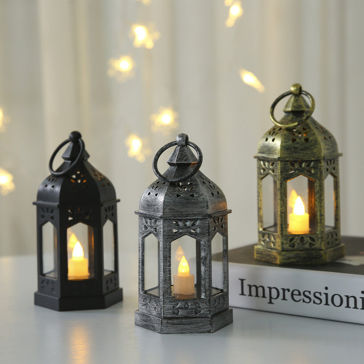 Moroccan Style Hexagonal Metal LED Lantern Stornfield
