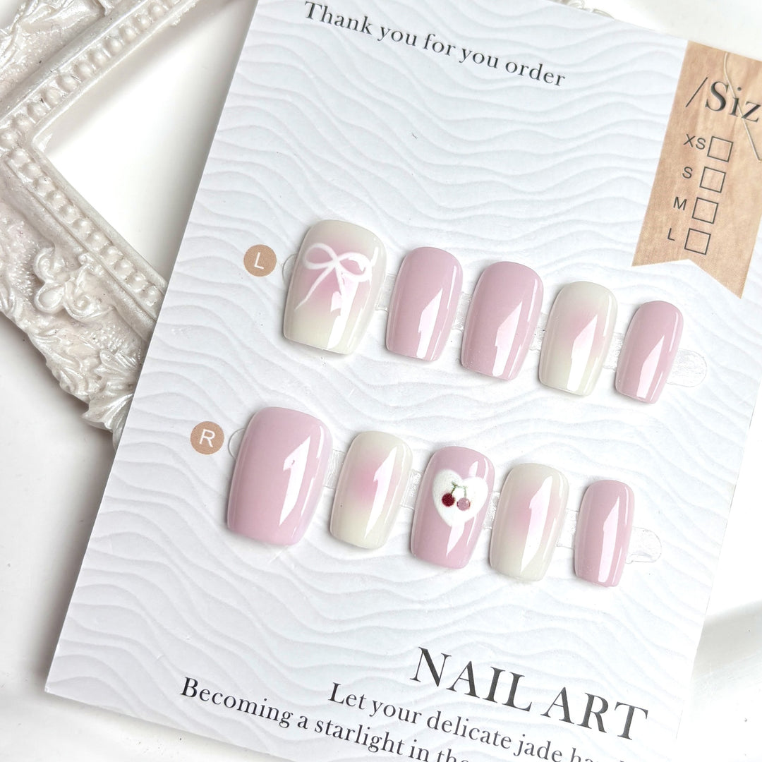 Decorative Press-On Nail Art Set with Unique Designs