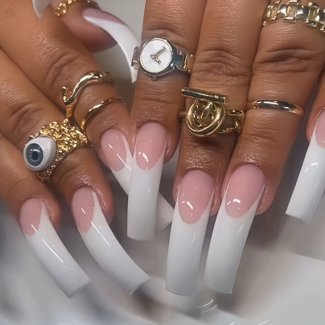 Premium French Tip Press-On Nails Stornfield