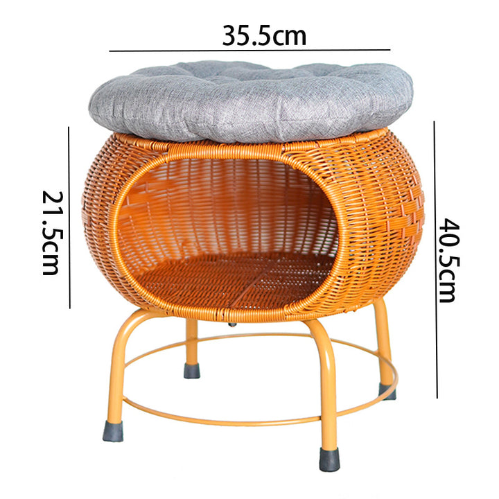 Cozy Rattan Storage Ottoman Stornfield