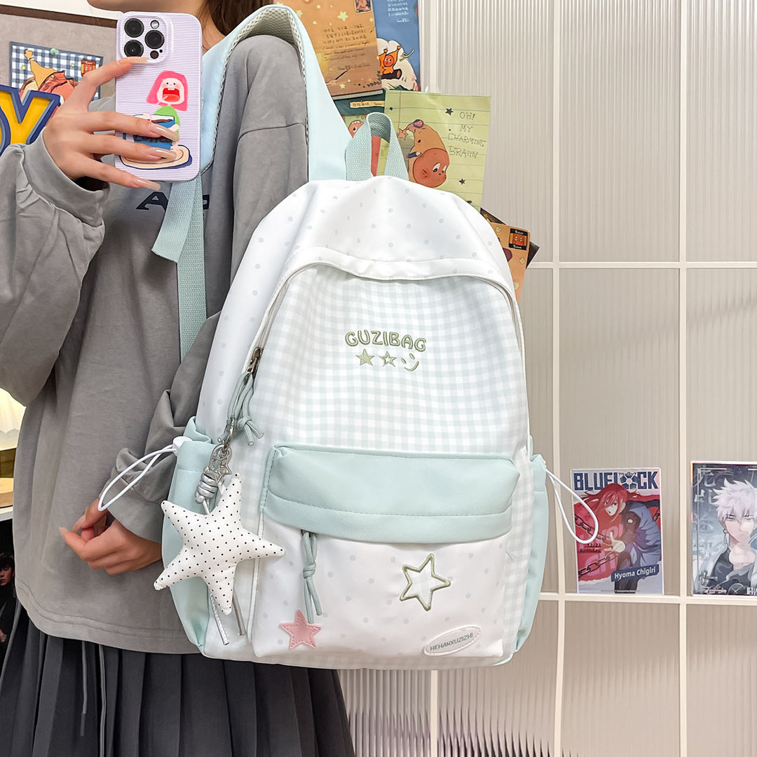 Charming Checked Pattern Backpack Stornfield