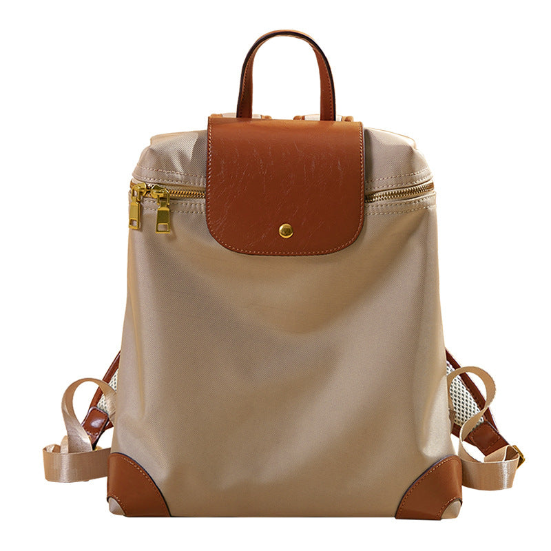 Versatile Multi-Pocket Backpack Bag with Leather Accents