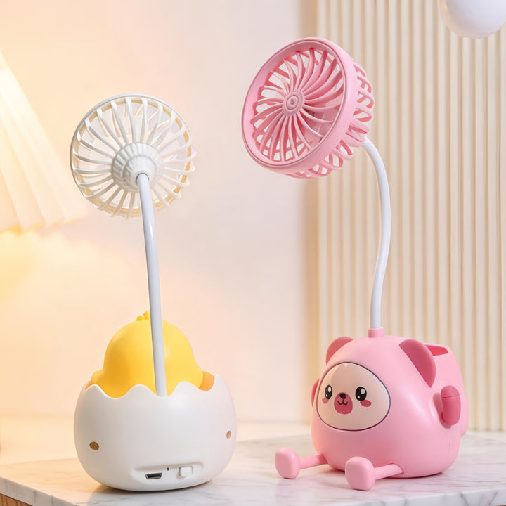 Ladies desk lamp with integrated mini fan Stornfield