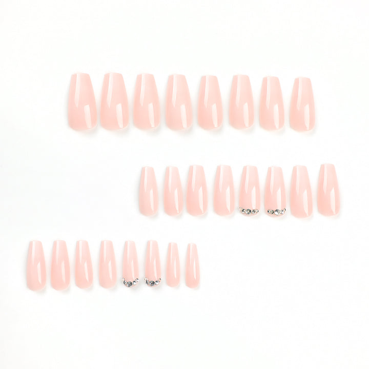 Artful Nail Extensions with Elegant Ombre Design and Rhinestone Accents Stornfield