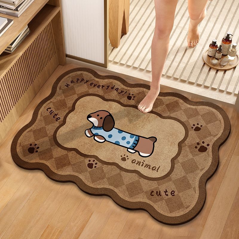 Cute Dog-Themed Decorative Bathroom Mat
