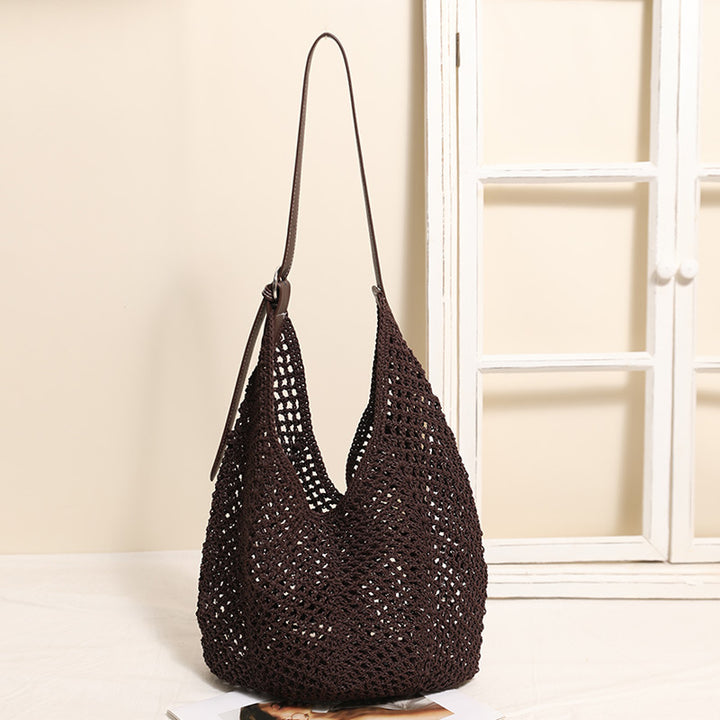 Casual mesh tote bag with adjustable leather strap Stornfield