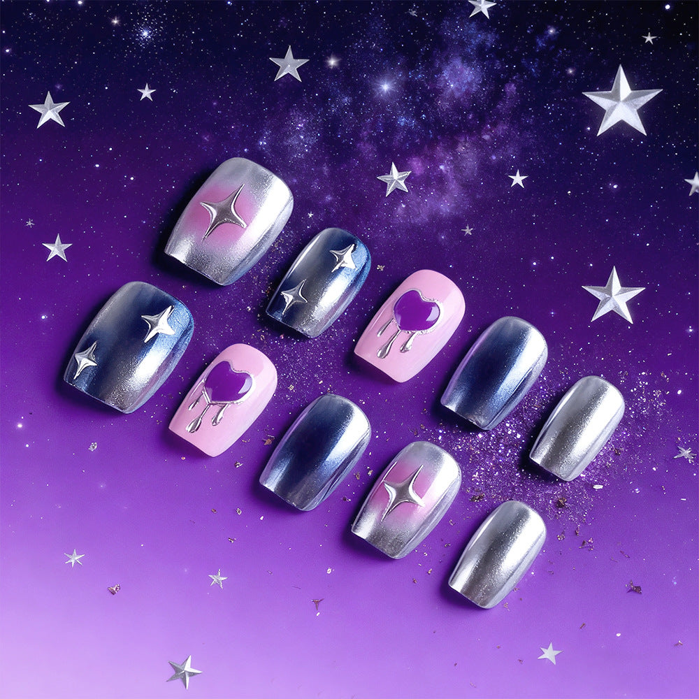 Celestial-Themed Press-On Nail Art Set Stornfield