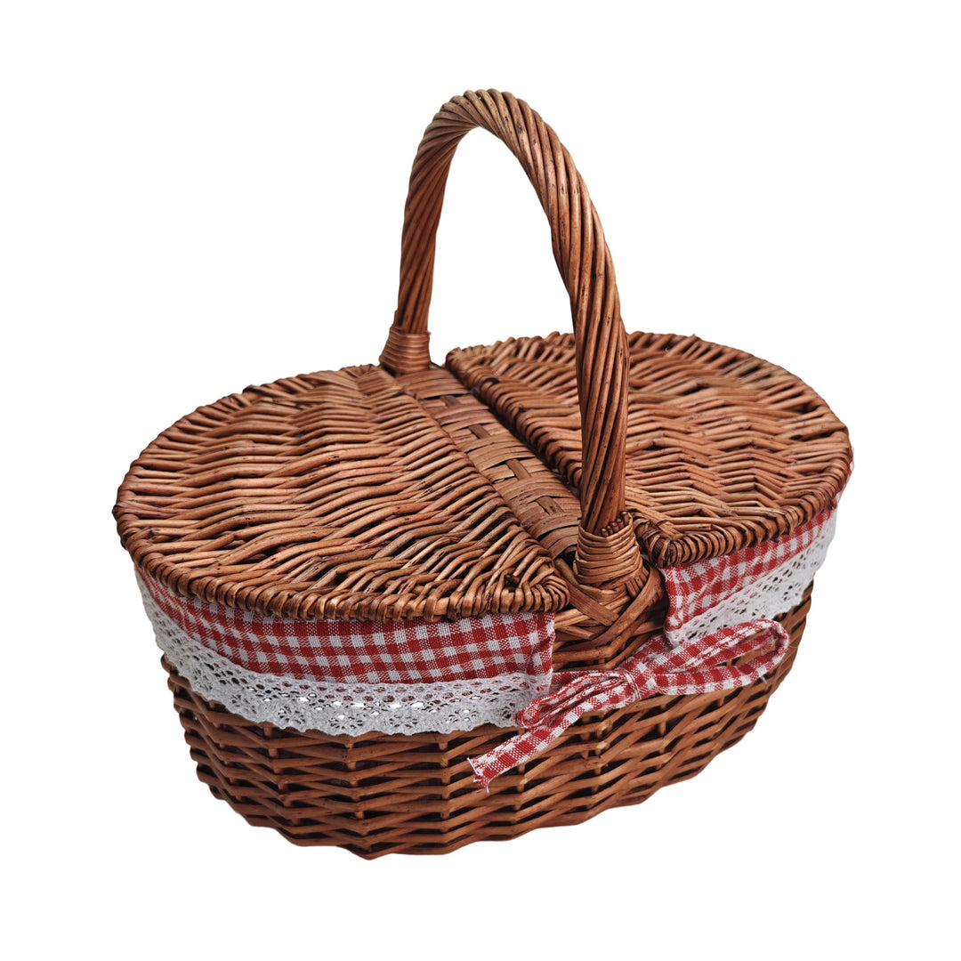Women's storage basket set with decorative inner lining and practical carrying handles Stornfield