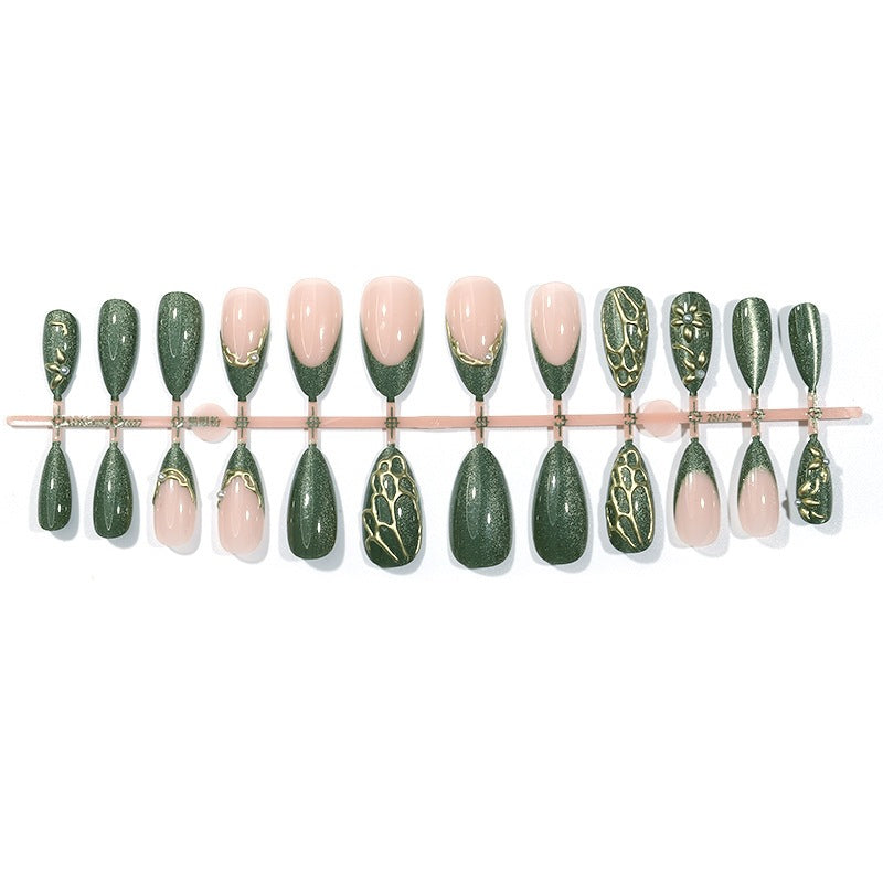 Artificial nail set with elegant 3D elements and luxurious accents Stornfield