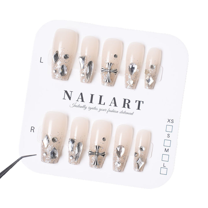 Decorative Gemstone Press-On Nail Set Stornfield