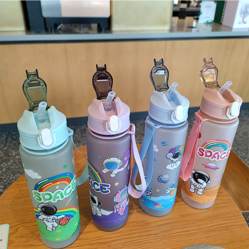 Women's water bottle in space design with practical carrying strap Stornfield