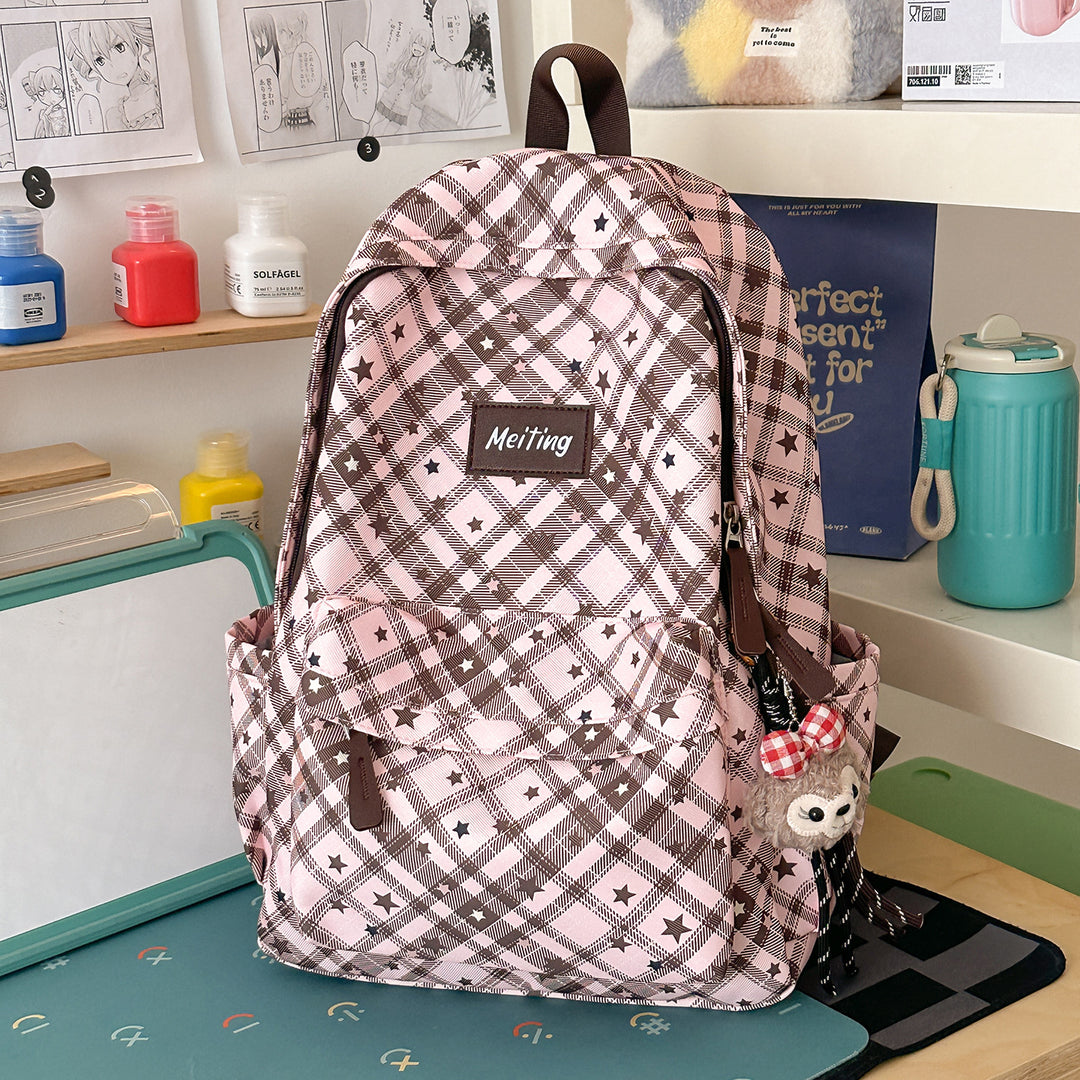 Plaid Pattern Casual Backpack Stornfield