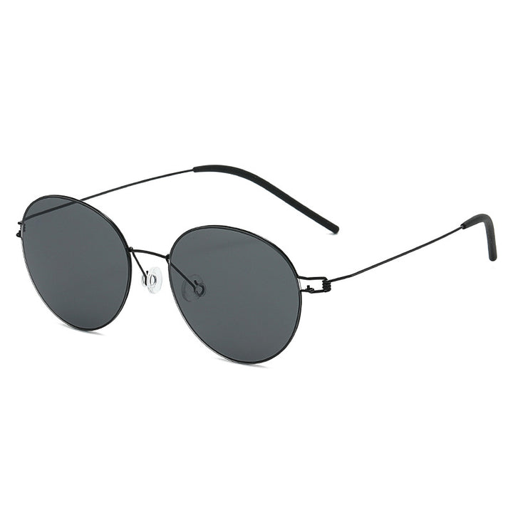 Women round sunglasses with light metal frame and gradient lenses Stornfield