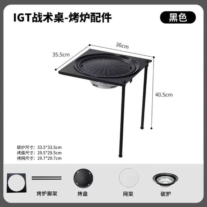 Folding Camping Table With Two Storage Compartments Stornfield