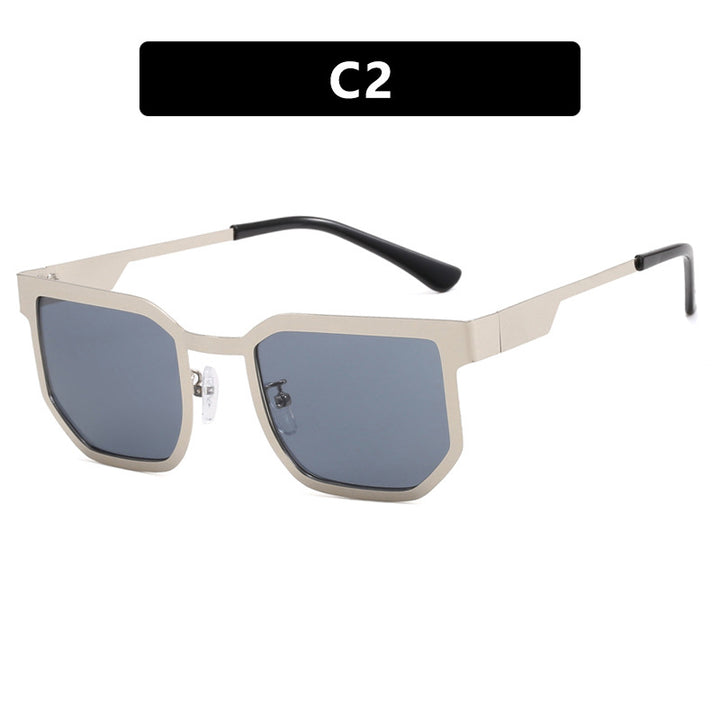 Ladies modern sunglasses in trendy rectangular design with narrow metal frame Stornfield