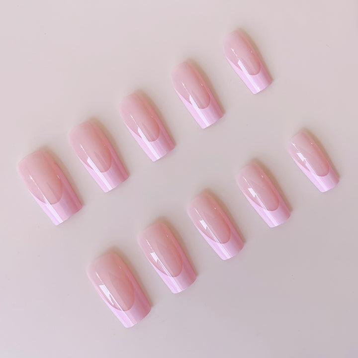 Artifical nail set with modern French tips and elegant accents Stornfield