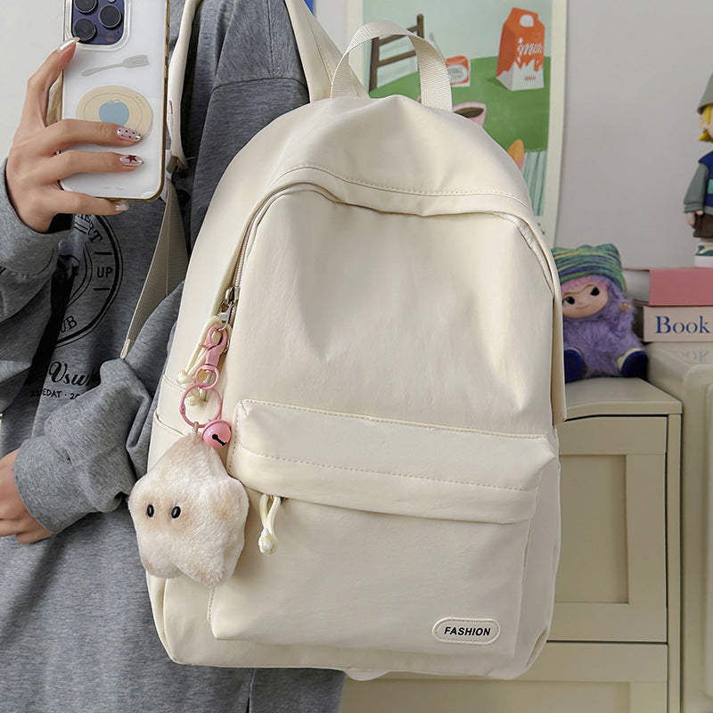 Stylish Casual Backpack with Cute Plush Charm Stornfield