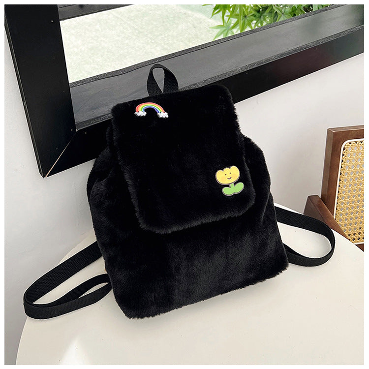 Plush Backpack with Colorful Appliqués Stornfield