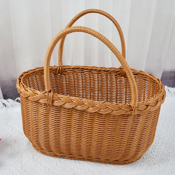 Handwoven Storage Basket with Braided Handles Stornfield