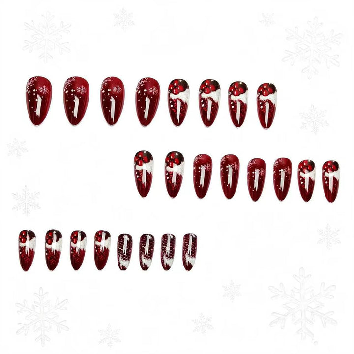 Artificial nails with festive winter design Stornfield