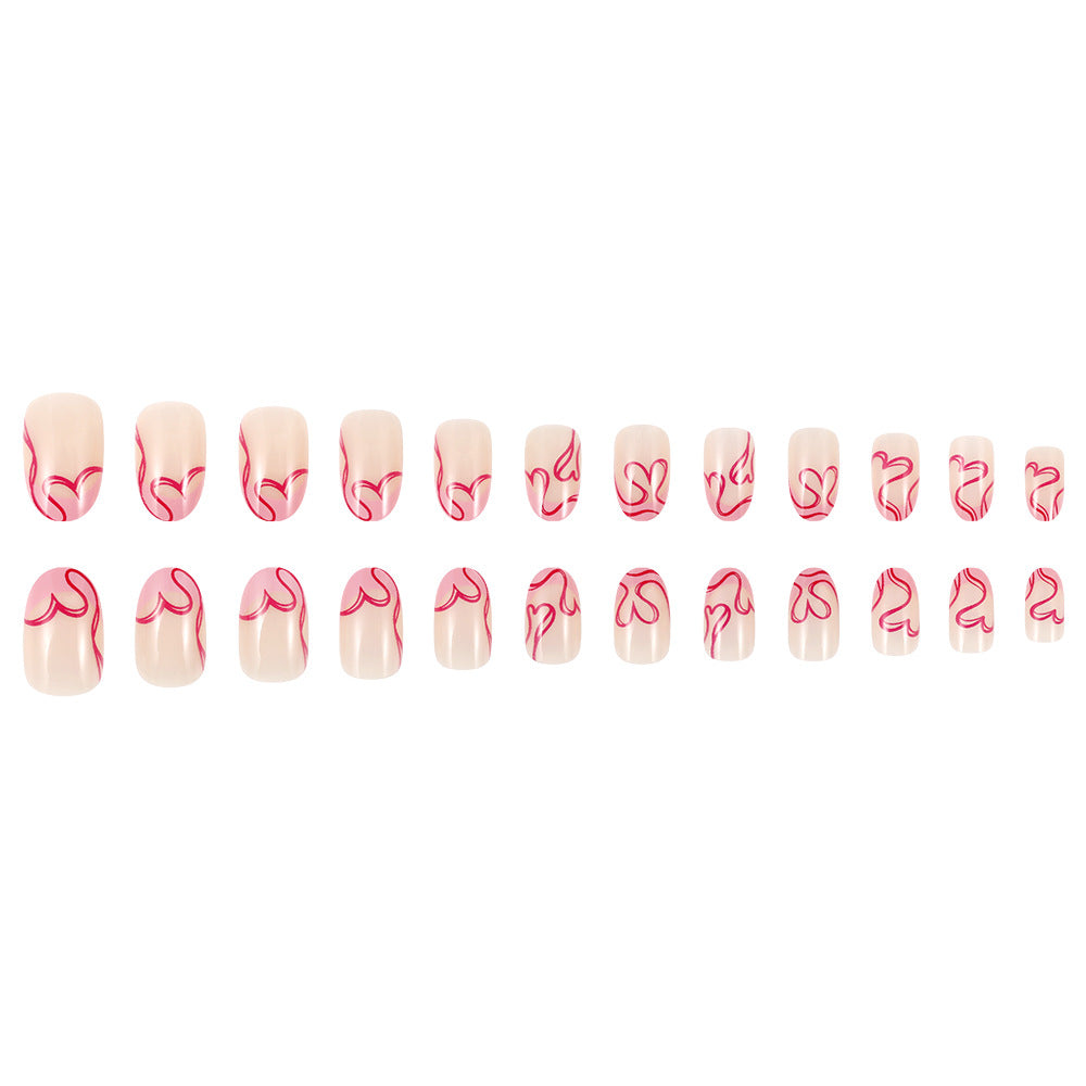 Romantic Heart-Designed Press-On Nails Stornfield