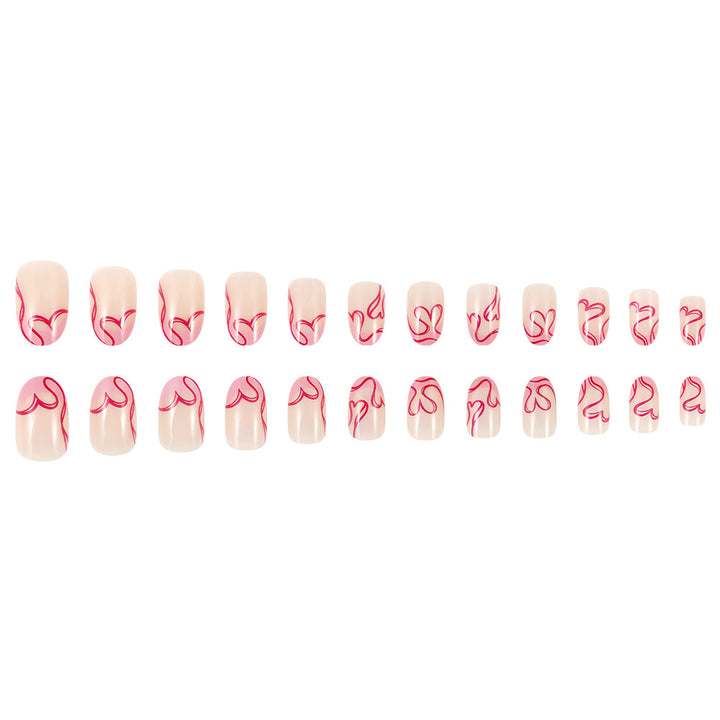 Romantic Heart-Designed Press-On Nails Stornfield